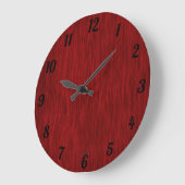 Red Sined Woodgrain look Clock Grote Klok (Hoek)