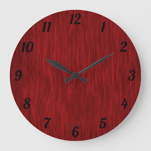Red Sined Woodgrain look Clock Grote Klok (Voorkant)