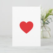 Red Single Heart Invitation Kaart (Staand voorkant)
