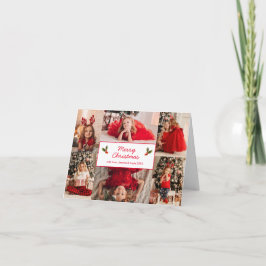 Red Six Afbeeldingen Photo Collage Merry kerst Feestdagen Kaart