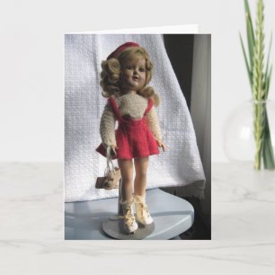 Red Skater Doll 1 Wenskaart - Blank Feestdagen Kaart