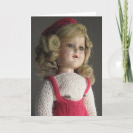Red Skater Doll 2 Wenskaart - Blank Feestdagen Kaart