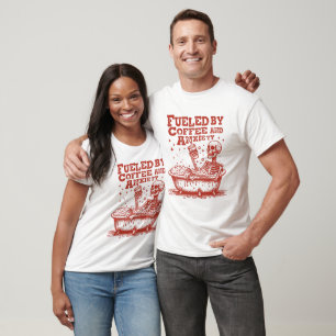 Red Skeleton Coffee Anxiety Bath T-shirt