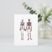 Red Skeleton Couple Briefkaart (Staand voorkant)