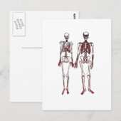Red Skeleton Couple Briefkaart (Voorkant / Achterkant)