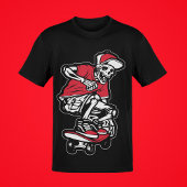 Red Skeleton Riding Skateboard Cool Mannen T-shirt
