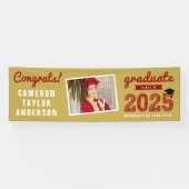 Red Sketch 2025 Congrats Foto Afstudeerfeest Spandoek (Horizontaal)