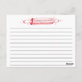 Red Sketched Kitchen Tools Recipcards Briefkaart (Achterkant)