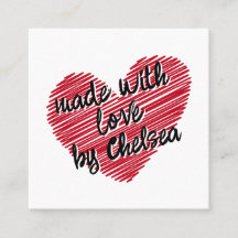 Red Sketchy Heart beroemd gemaakt door Made With L