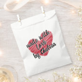 Red Sketchy Heart Made With Love Bedankzakje (Geknipt)