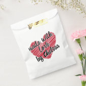 Red Sketchy Heart Made With Love Bedankzakje (Gezegeld)