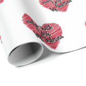 Red Sketchy Heart Made With Love Cadeaupapier (Rol Hoek)