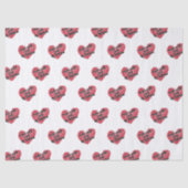 Red Sketchy Heart Made With Love Tissuepapier (Voorkant)