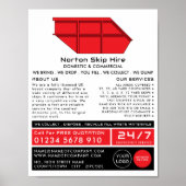 Red Skip, Skip/Dumpster Company Adverteren Poster (Voorkant)