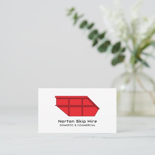 Red Skip, Skip/Dumpster Company Visitekaartje (Staand voorkant)