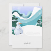 Red Skis en Snowman Invitation Kaart (Achterkant)