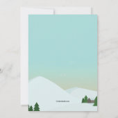 Red Skis Wedding Invitation Kaart (Achterkant)