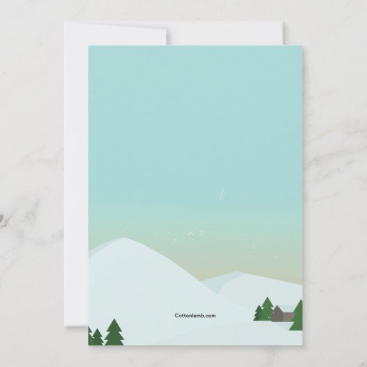 Red Skis Wedding Invitation Kaart (Achterkant)