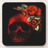 Red skull and roses onderzetter (Voorkant)