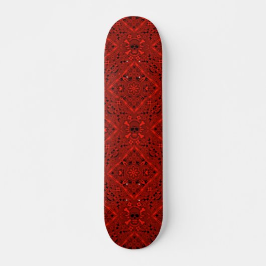 RED SKULL BANDANA BOARD SKATEBOARD (Voorkant)