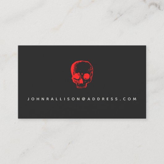 Red Skull Black Calling Card Contactkaartje (Voorkant)
