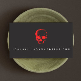 Red Skull Black Calling Card Contactkaartje