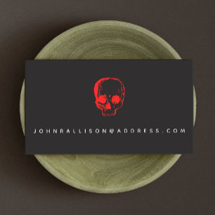 Red Skull Black Calling Card Contactkaartje