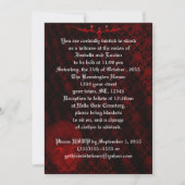 Red Skull Damask Gothic Wedding Kaart (Voorkant)