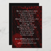 Red Skull Damask Gothic Wedding Kaart (Voorkant / Achterkant)