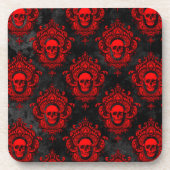 Red Skull en Gothic Black Bier Onderzetter (Voorkant)