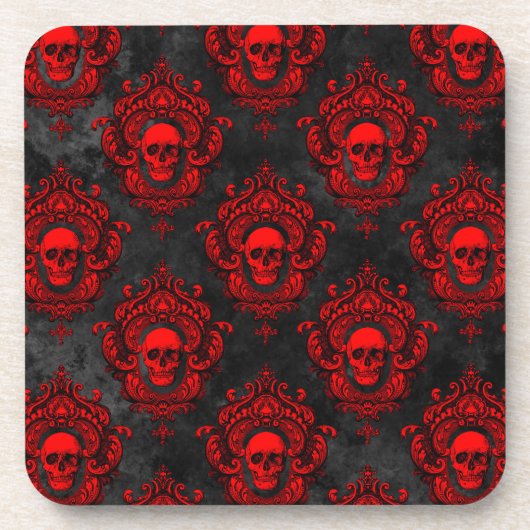 Red Skull en Gothic Black Bier Onderzetter (Voorkant)