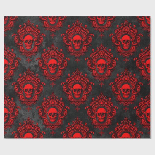 Red Skull en Gothic Black Cadeaupapier (Vlak)