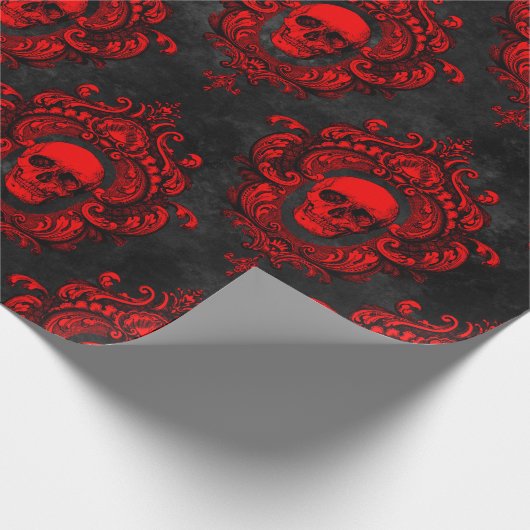 Red Skull en Gothic Black Cadeaupapier (Hoek)