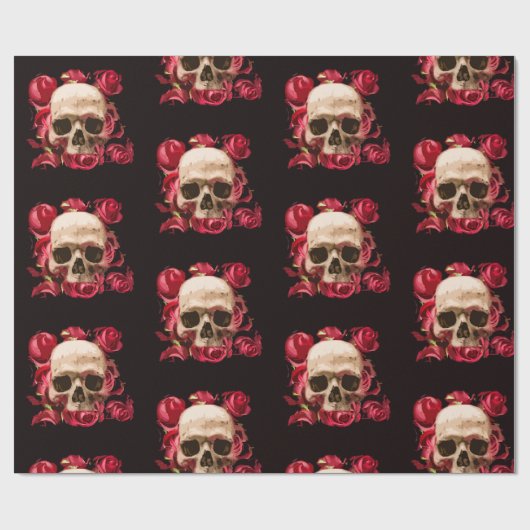 Red Skull en Gothic Black Cadeaupapier (Vlak)