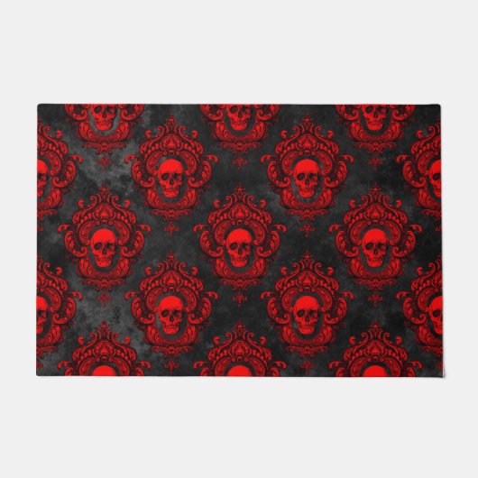 Red Skull en Gothic Black Deurmat (Voorkant)