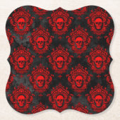 Red Skull en Gothic Black Kartonnen Onderzetters (Voorkant)