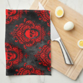 Red Skull en Gothic Black Theedoek (Quarter Fold)