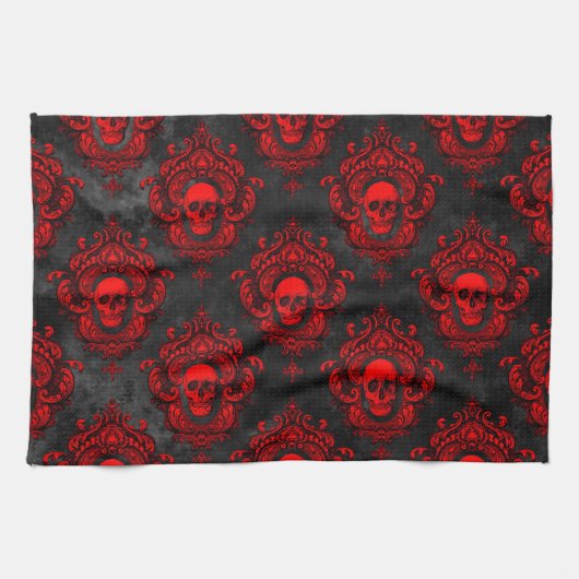 Red Skull en Gothic Black Theedoek (Horizontaal)
