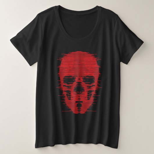 Red Skull Glitch Art Grote Maat T-shirt (Design voorkant)