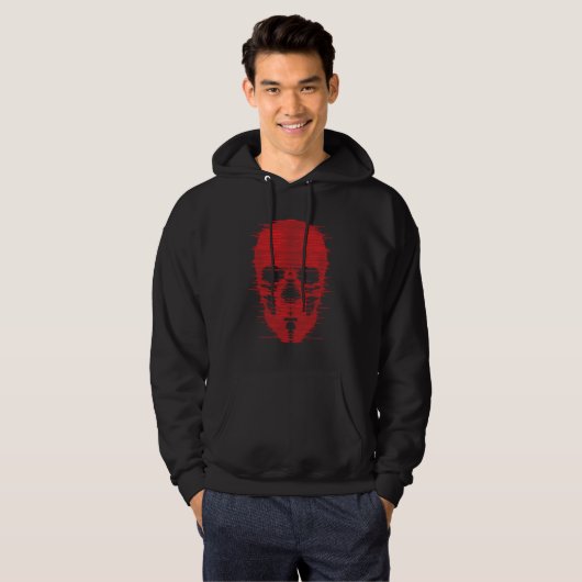 Red Skull Glitch Art Hoodie (Voorkant volledig)
