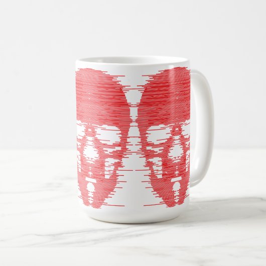 Red Skull Glitch Art Koffiemok (Voorkant rechts)