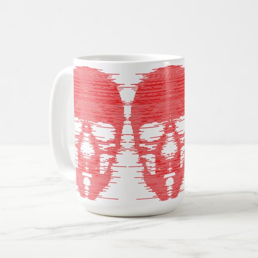 Red Skull Glitch Art Koffiemok (Voorkant links)