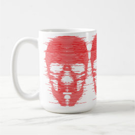 Red Skull Glitch Art Koffiemok