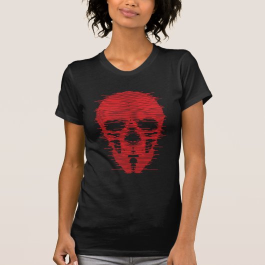 Red Skull Glitch Art T-shirt (Voorkant)