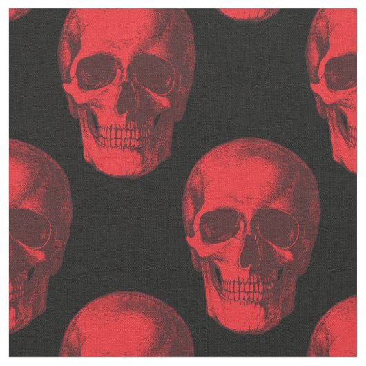 Red Skull Gothic Halloween Creepy Stof (Close Up)