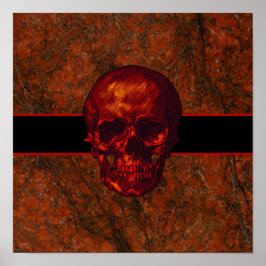 Red Skull Gothic Poster