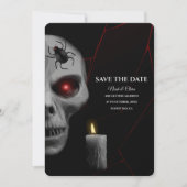 Red Skull Gothic Spider Candle Dark Moody Hallowee Save The Date (Voorkant)