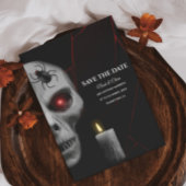 Red Skull Gothic Spider Candle Dark Moody Hallowee Save The Date