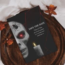 Red Skull Gothic Spider Candle Dark Moody Hallowee Save The Date