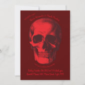 Red Skull Gothic Wedding Invitation Kaart (Voorkant)